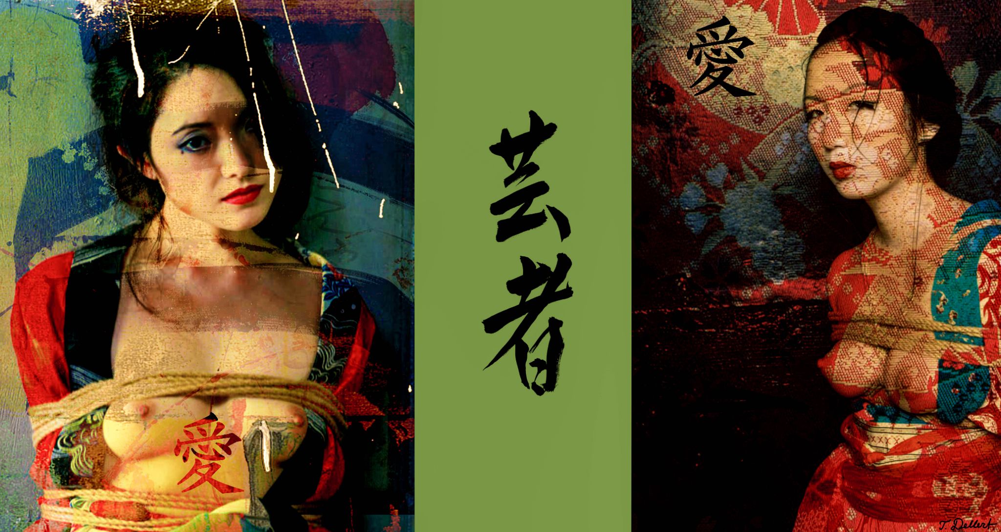 Small.   Two Geishas in Bondage  Homage a Araki 